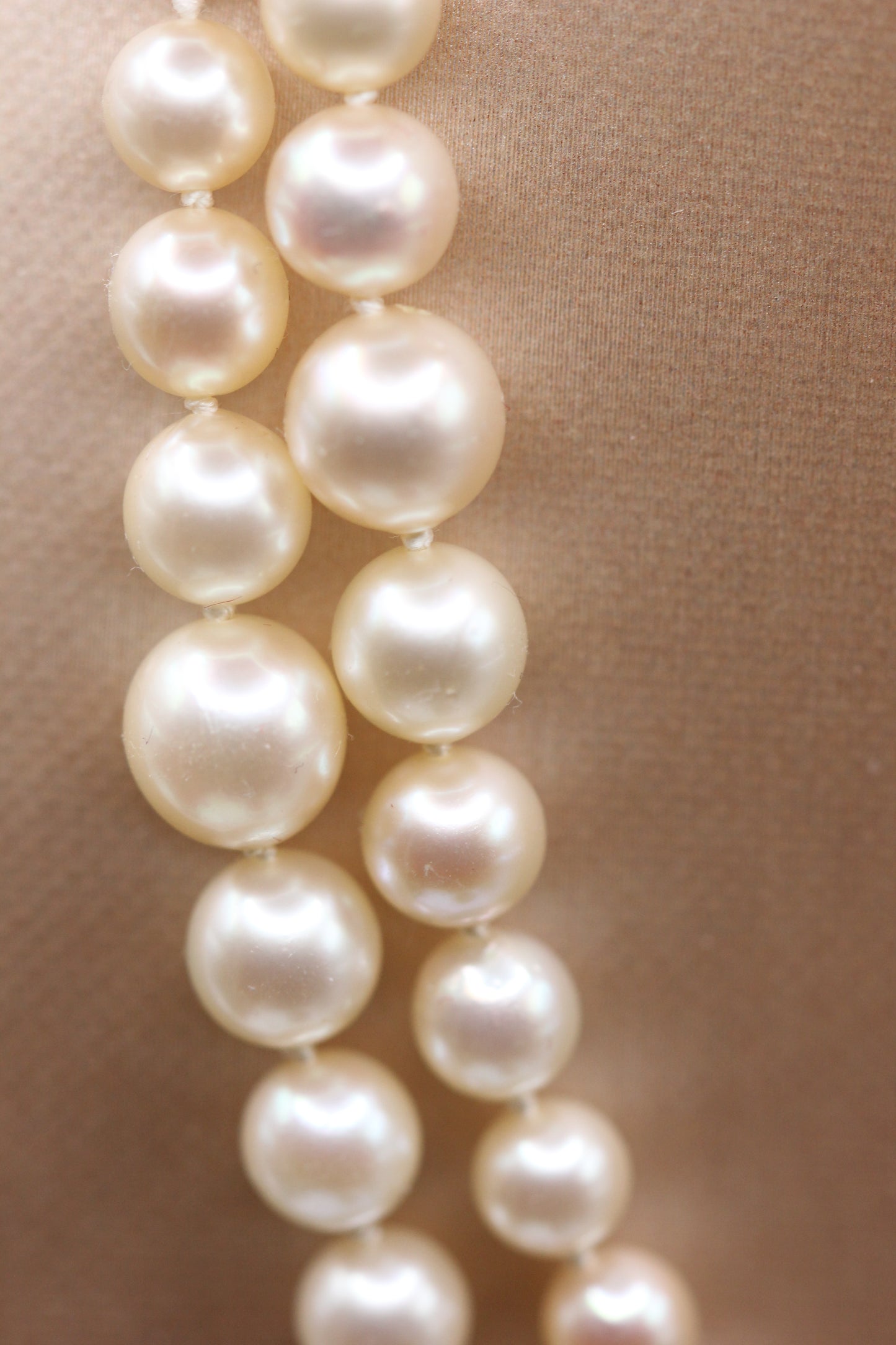 Two row pearl necklace