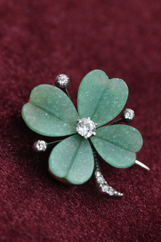 Four leaf clover brooch