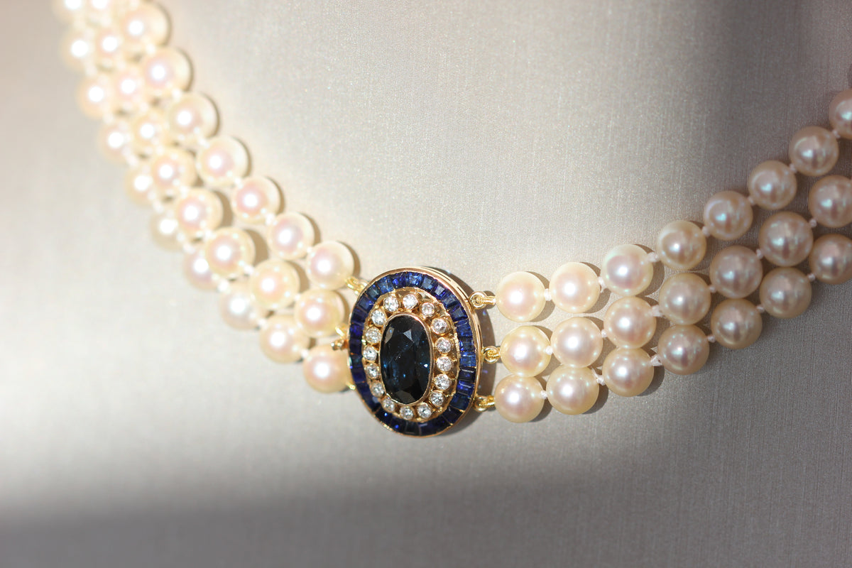 Pearl three row necklace
