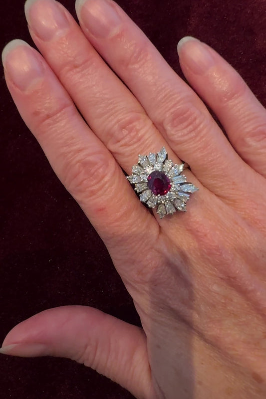 Ruby and diamond ring