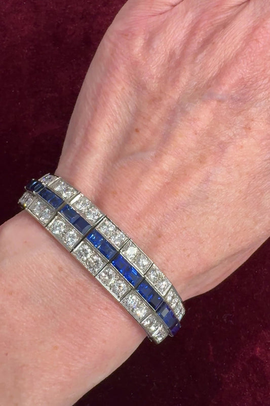 Diamond and sapphire bracelet